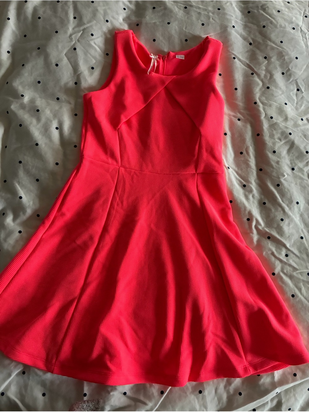 Girls Bright Pink Sleeveless Fit & Flare Dress